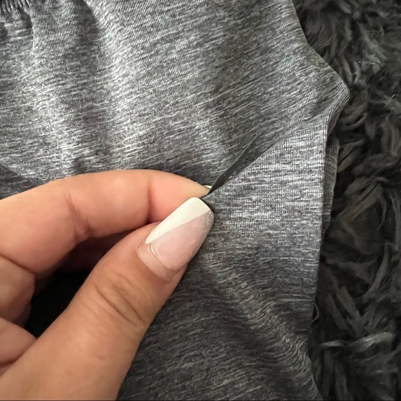 Nike Heather Gray Dri Fit Capri with Black Stripes - Picture 3 of 4